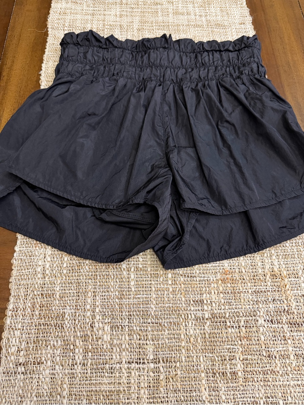LOVE TREE Black High Waisted Smocked Running Shorts Size S